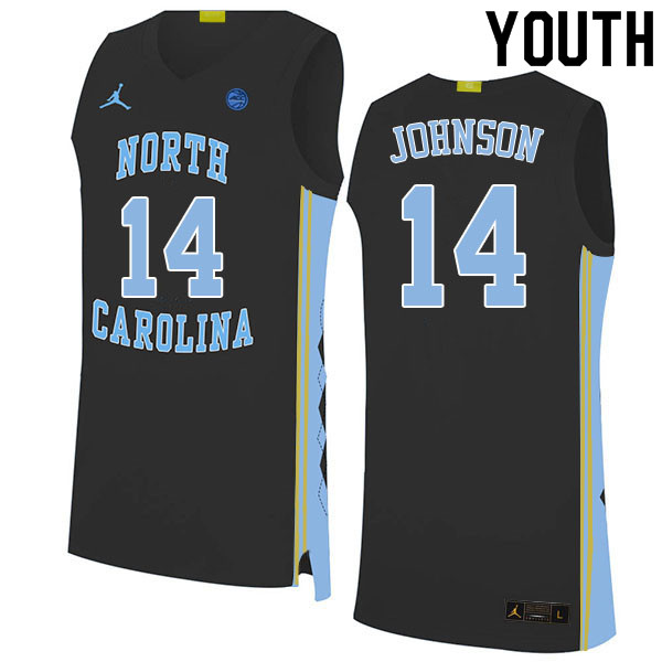 Youth #14 Puff Johnson North Carolina Tar Heels College Basketball Jerseys Sale-Black - Click Image to Close
